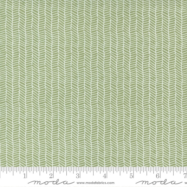 Moda Fabric Love Note Grass Blender Fabric Herringbone Stripe