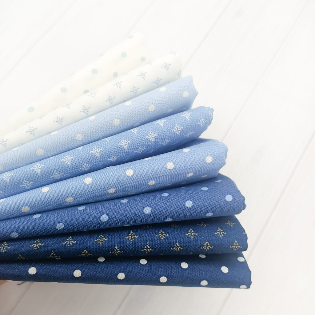 Blue Ombre fat quarter bundle 100% premium quilting cotton - Moda
