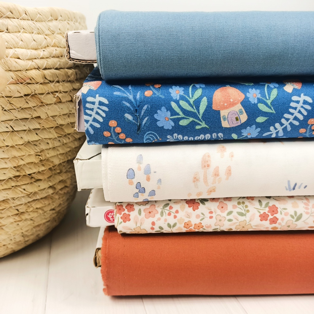 Field of Mushrooms curated fabric bundle - 5FQs